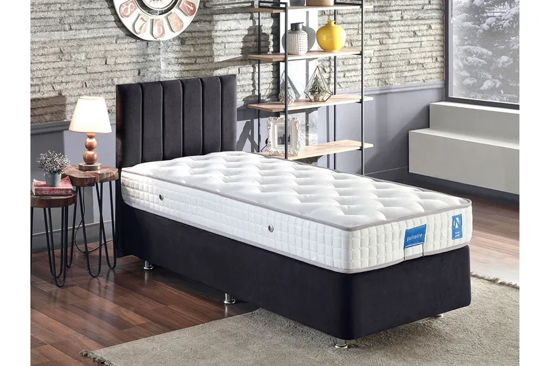 Endulanie Sengeramme med Sengegavl Singel 120x200 cm, Sort