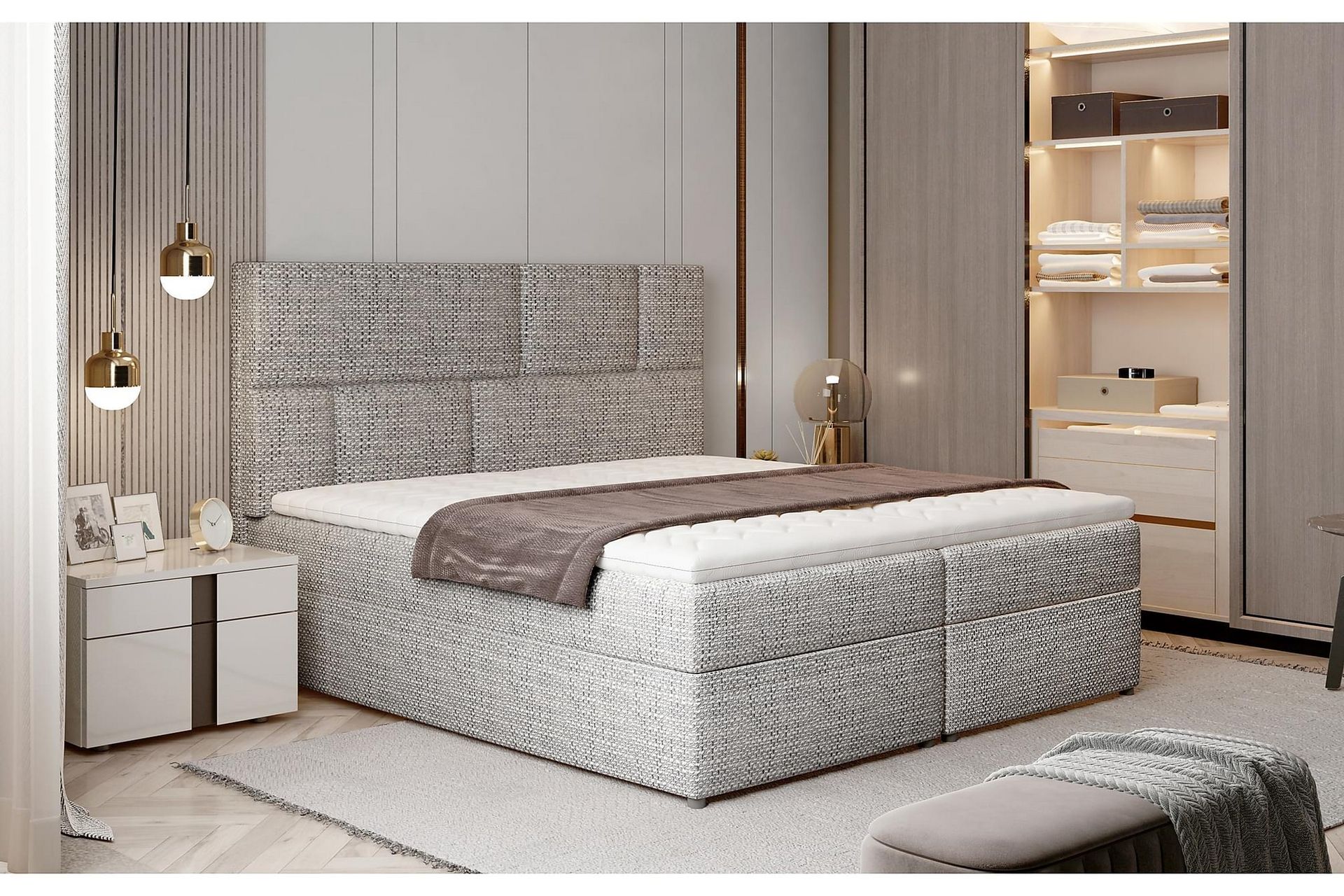 Forenca Sengepakke 160x200 cm - Grå - Møbler - Senge - Komplet sengepakke