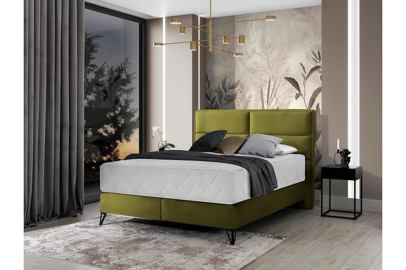 Kasyap Sengepakke Boksseng 180x200 cm - Grøn - Møbler - Senge - Komplet sengepakke