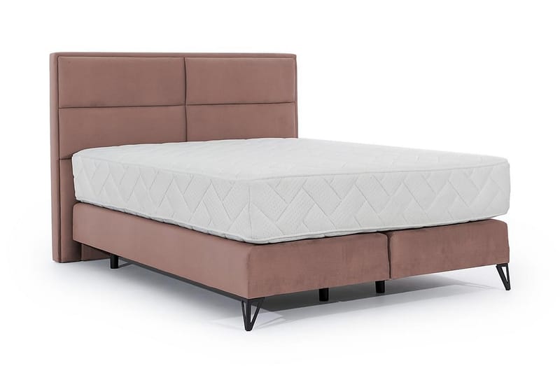 Kasyap Sengepakke Boksseng 180x200 cm - Lyserød - Møbler - Senge - Komplet sengepakke