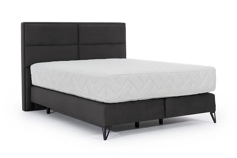 Kasyap Sengepakke Boksseng 180x200 cm - Mørkegrå - Møbler - Senge - Komplet sengepakke