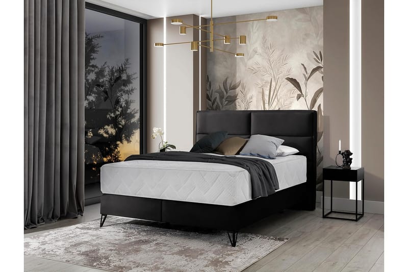 Kasyap Sengepakke Boksseng 180x200 cm - Mørkegrå - Møbler - Senge - Komplet sengepakke