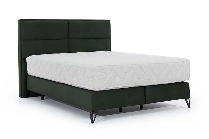 Kasyap Sengepakke Boksseng 180x200 cm - Mørkegrøn - Møbler - Senge - Komplet sengepakke