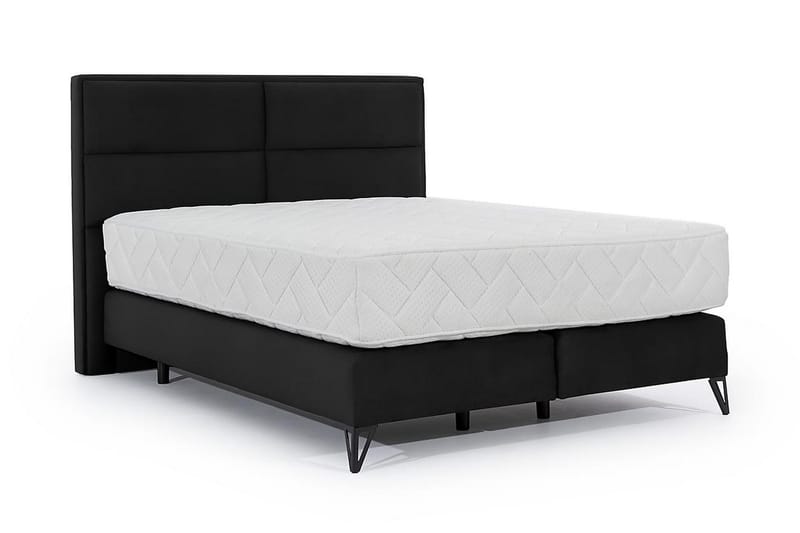 Kasyap Sengepakke Boksseng 180x200 cm - Sort - Møbler - Senge - Komplet sengepakke