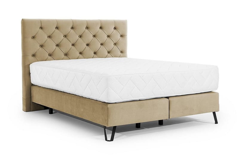 Katsumi Sengepakke Boksseng 160x200 cm - Beige - Møbler - Senge - Komplet sengepakke