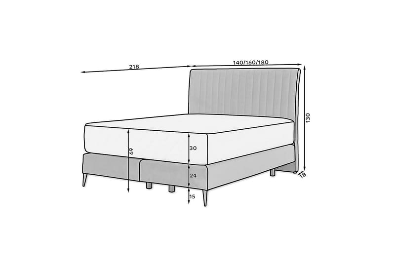 Katsuo Sengepakke Boksseng 140x200 cm - Brun - Komplet sengepakke - Boxmadras & boxseng