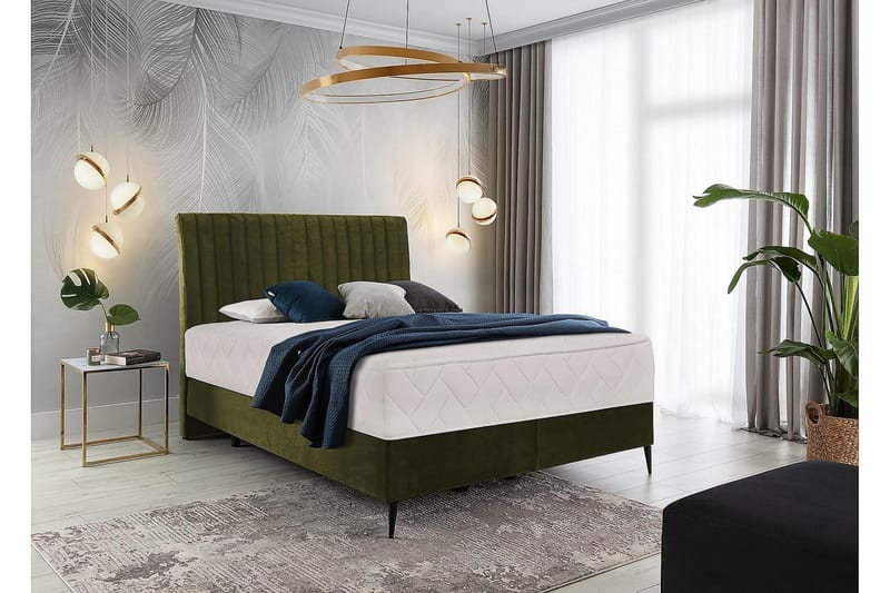 Katsuo Sengepakke Boksseng 140x200 cm - Mørkegrøn - Møbler - Senge - Komplet sengepakke