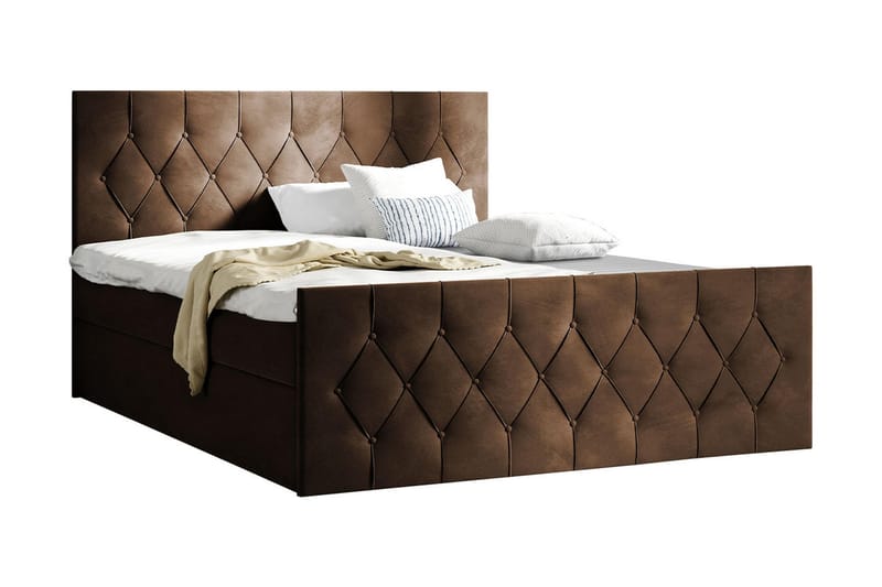 Kontinentalseng 127x216 cm - Brun - Møbler - Senge - Komplet sengepakke