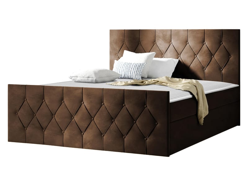 Kontinentalseng 127x216 cm - Brun - Møbler - Senge - Komplet sengepakke