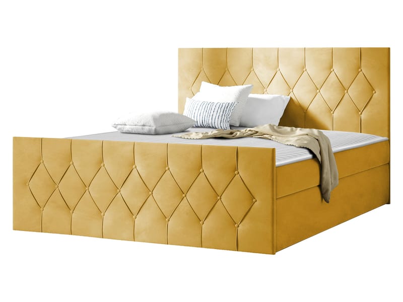 Kontinentalseng 127x216 cm - Gul - Møbler - Senge - Komplet sengepakke