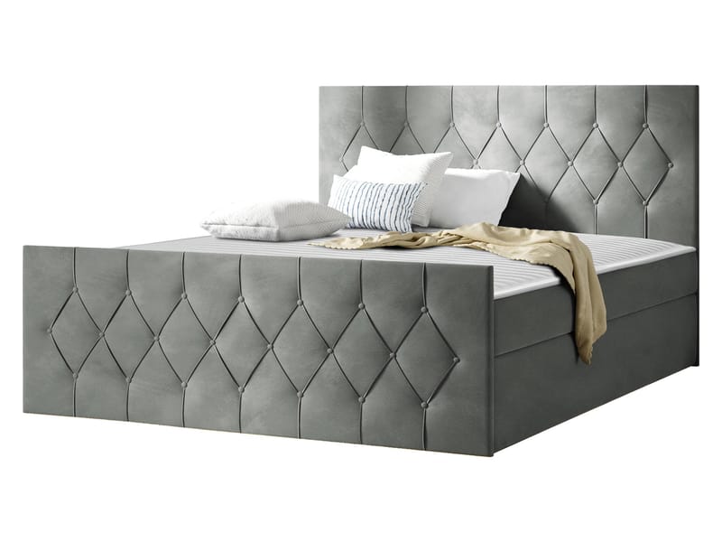 Kontinentalseng 147x216 cm - Grå - Møbler - Senge - Komplet sengepakke