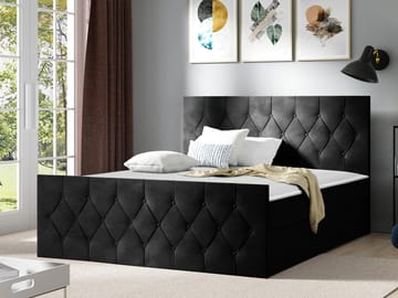 Kontinentalseng 147x216 cm - Sort - Møbler - Senge - Komplet sengepakke