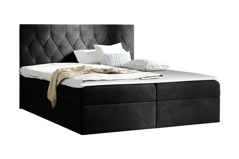 Kontinentalseng 164x208 cm - Sort - Møbler - Senge - Komplet sengepakke