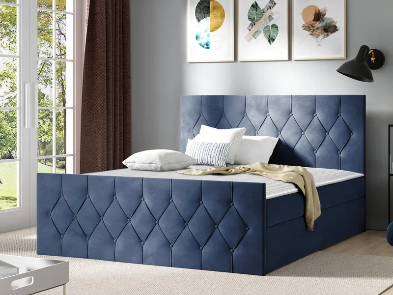 Kontinentalseng 167x216 cm - Blå - Møbler - Senge - Komplet sengepakke