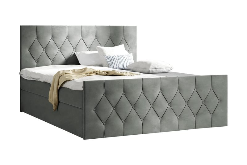 Kontinentalseng 167x216 cm - Grå - Møbler - Senge - Komplet sengepakke