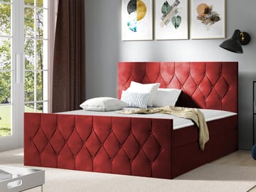 Kontinentalseng 167x216 cm - Rød - Møbler - Senge - Komplet sengepakke