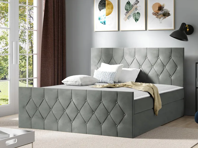 Kontinentalseng 187x216 cm - Grå - Møbler - Senge - Komplet sengepakke