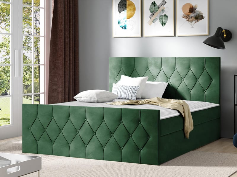 Kontinentalseng 187x216 cm - Grøn - Møbler - Senge - Komplet sengepakke