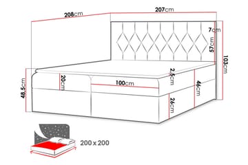 Kontinentalseng 204x208 cm - Beige - Møbler - Senge - Komplet sengepakke