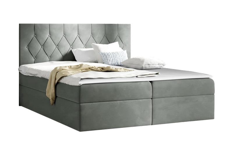 Kontinentalseng 204x208 cm - Grå - Møbler - Senge - Komplet sengepakke