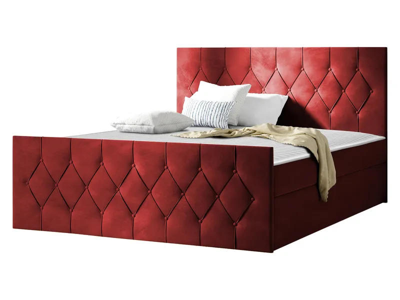 Kontinentalseng 207x216 cm - Rød - Møbler - Senge - Komplet sengepakke
