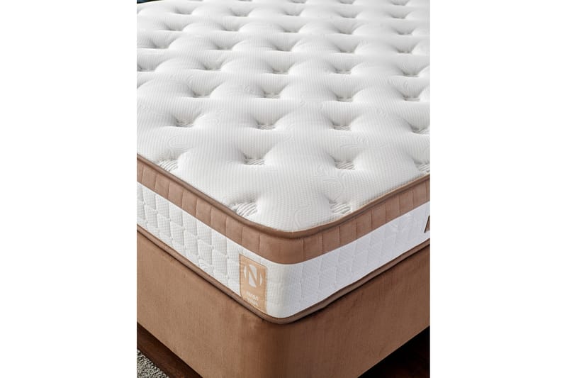 Latrona Kontinentalseng 90x190 cm - Lysebrun - Møbler - Senge - Komplet sengepakke