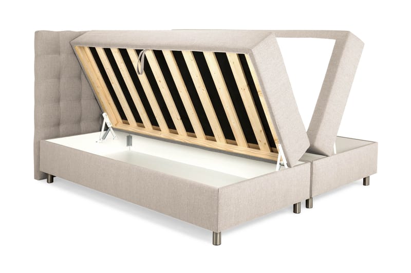 Montana Komplet Sengesæt med Opbevaring 160x200 cm - Beige - Møbler - Senge - Seng med opbevaring