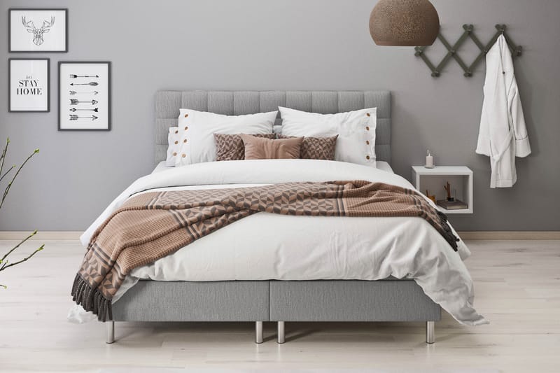 Montana Komplet Sengpakke med Opbevaring 140x200 cm - Grå - Møbler - Senge - Komplet sengepakke