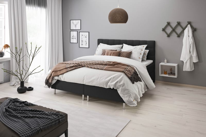 Montana Komplet Sengpakke med Opbevaring 90x200 cm - Mørkegrå - Møbler - Senge - Komplet sengepakke