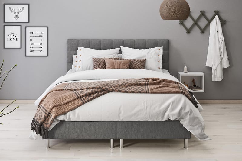 Montana Seng med Opbevaring 120x200 cm - Grå - Møbler - Senge - Komplet sengepakke