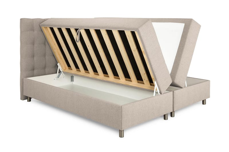 Montana Seng med Opbevaring Dobbeltseng 160x200 cm - Beige - Møbler - Senge - Seng med opbevaring