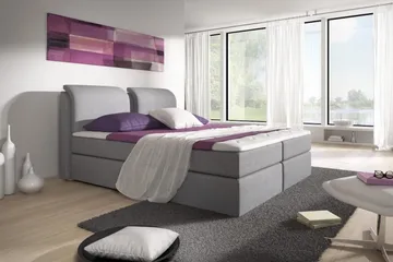Owen Komplet Box Bed Seng med Opbevaring 160x200 - Grå - Møbler - Senge - Komplet sengepakke