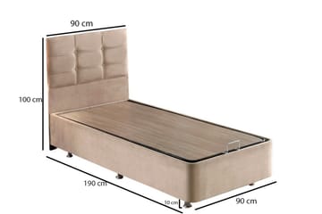 Reghum Kontinentalseng 90x190 cm - Lysebrun - Møbler - Senge - Komplet sengepakke