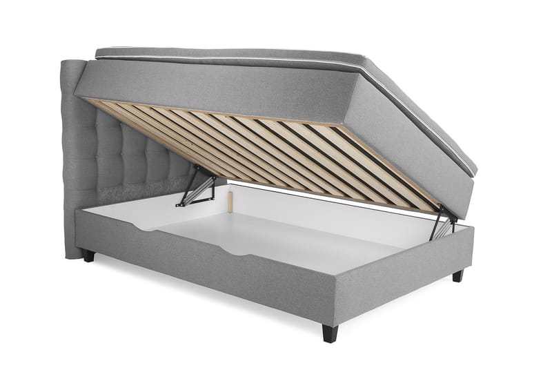 Royal Box Bed 120x200 - Lysegrå - Møbler - Senge - Komplet sengepakke