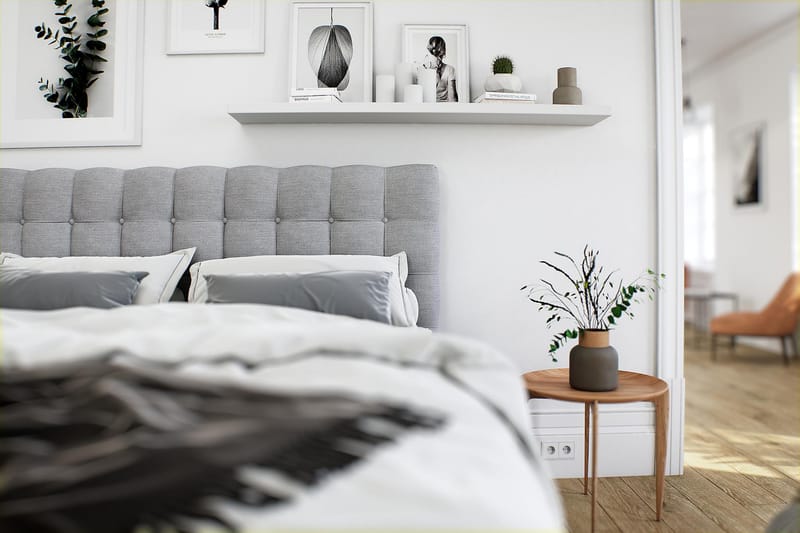 Royal Box Bed 120x200 - Lysegrå - Møbler - Senge - Komplet sengepakke