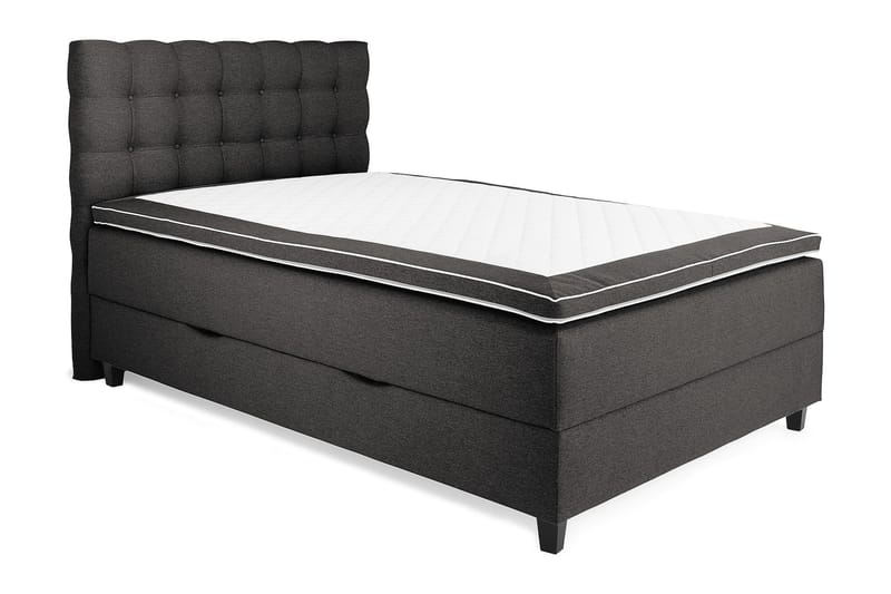 Royal Box Bed 120x200 - Mørkegrå - Komplet sengepakke - Kontinentalsenge