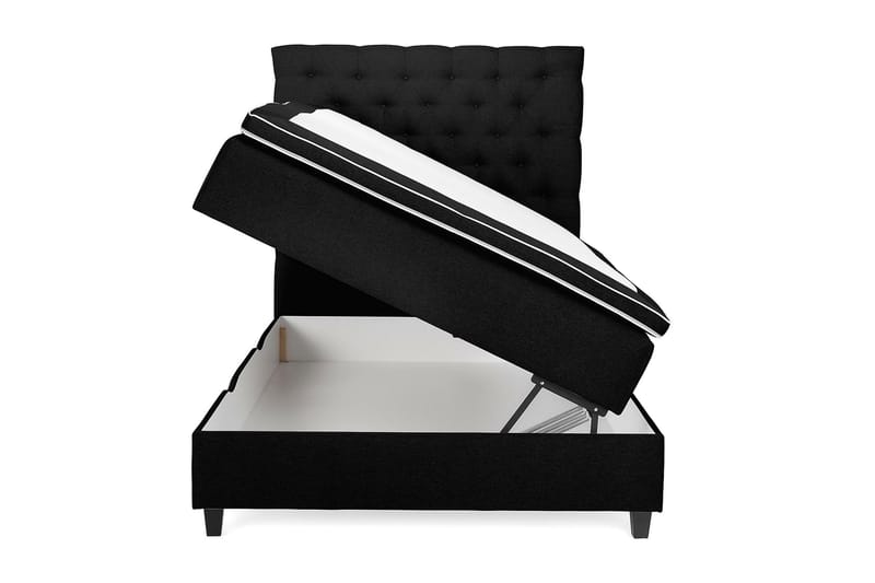 Royal Box Bed 120x200 - Sort - Komplet sengepakke - Kontinentalsenge
