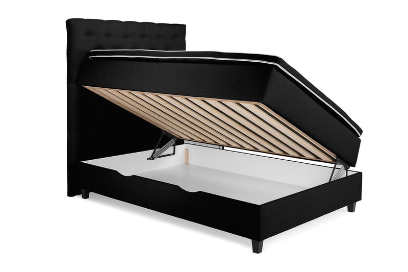 Royal Box Bed 120x200 - Sort - Komplet sengepakke - Kontinentalsenge