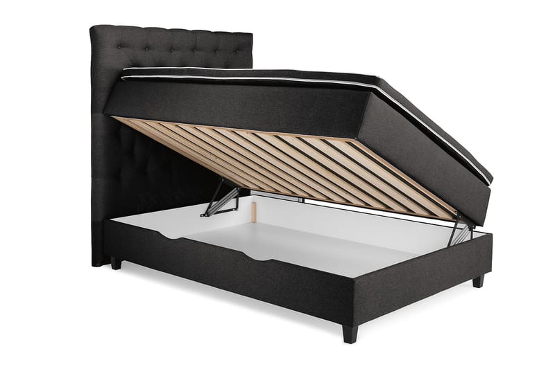 Royal Box Bed 140x200 - Mørkegrå - Møbler - Senge - Komplet sengepakke