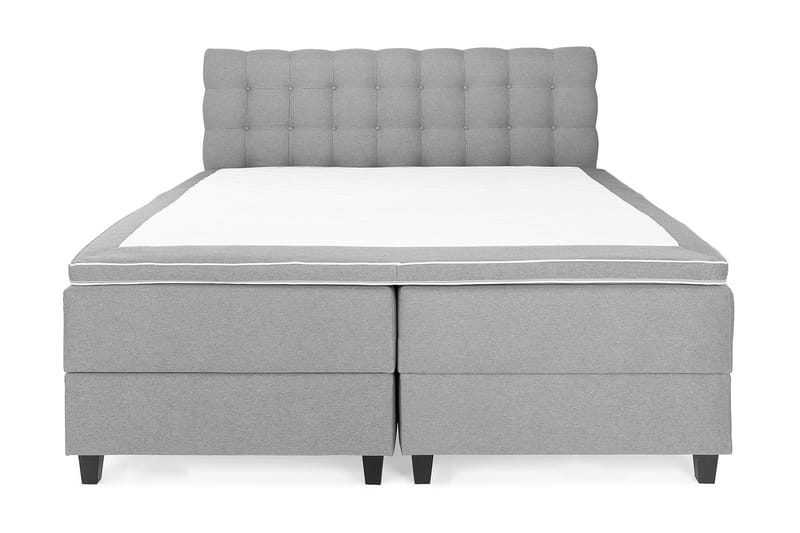 Royal Box Bed 160x200 - Lysegrå - Komplet sengepakke - Kontinentalsenge - Dobbeltsenge