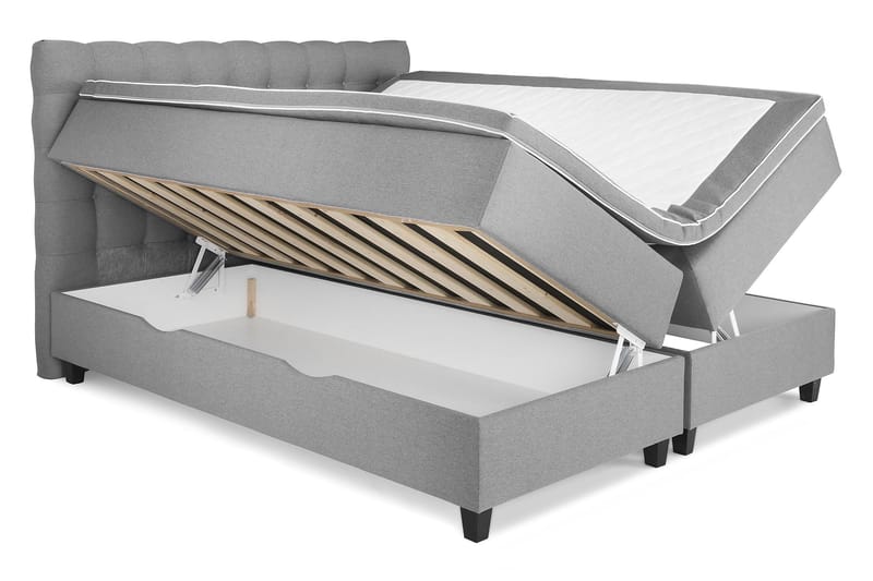 Royal Box Bed 160x200 - Lysegrå - Møbler - Senge - Seng med opbevaring