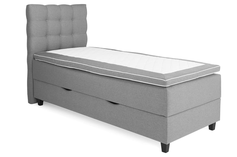 Royal Box Bed 90x200 cm - Lysegrå - Møbler - Senge - Komplet sengepakke