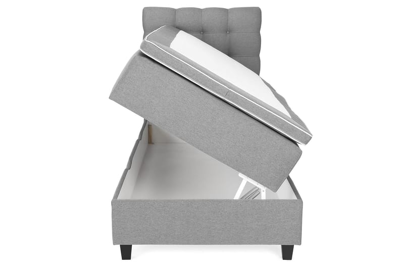 Royal Box Bed 90x200 cm - Lysegrå - Møbler - Senge - Komplet sengepakke