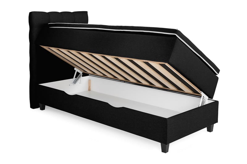 Royal Box Bed 90x200 cm - Sort - Komplet sengepakke - Kontinentalsenge