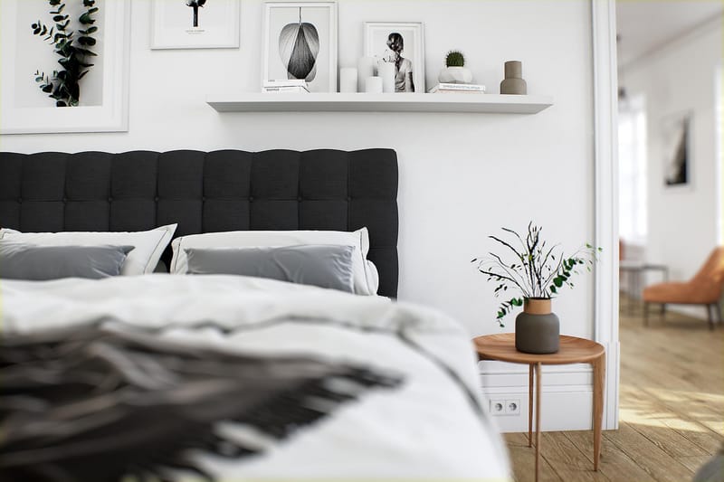 Royal Box Bed 90x200 cm - Sort - Møbler - Senge - Komplet sengepakke