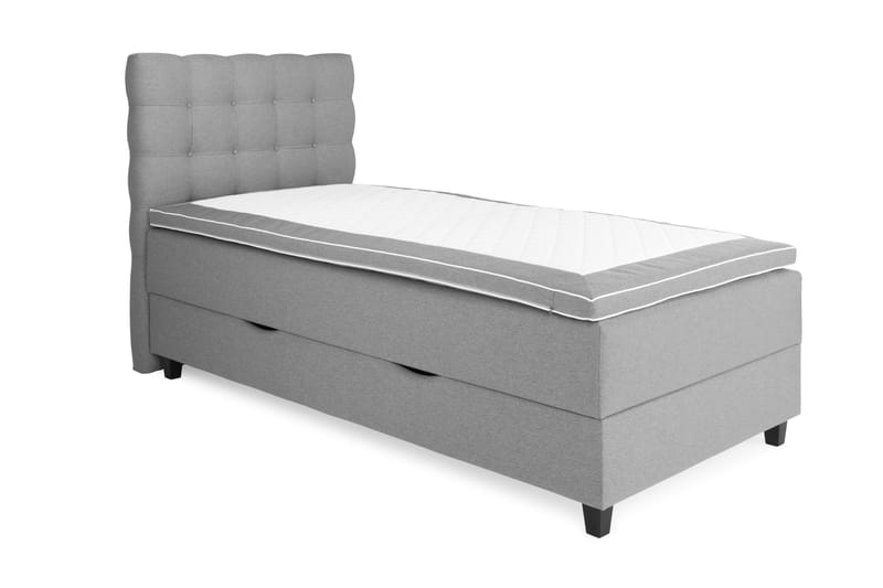 Royal Box Bed Komplet Sengepakke 105x200 - Lysegrå - Møbler - Senge - Komplet sengepakke