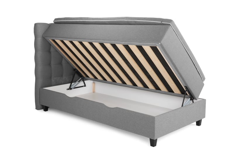 Royal Box Bed Komplet Sengepakke 105x200 - Lysegrå - Møbler - Senge - Komplet sengepakke