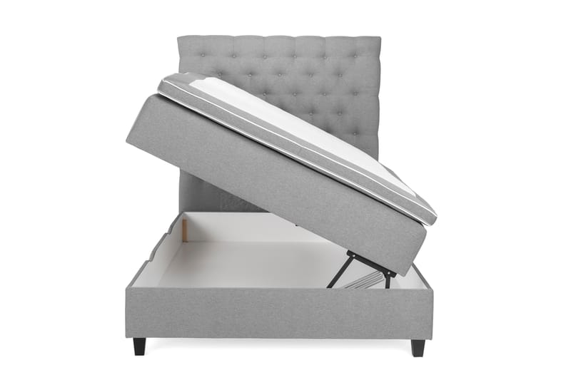 Royal Box Bed Komplet Sengepakke 140x200 - Lysegrå - Møbler - Senge - Komplet sengepakke
