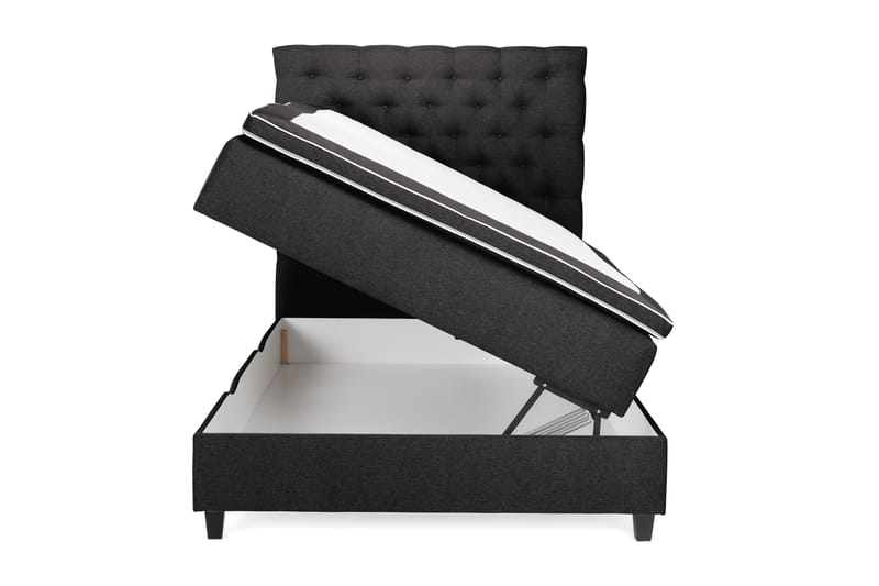 Royal Box Bed Komplet Sengepakke 140x200 - Mørkegrå - Møbler - Senge - Seng med opbevaring