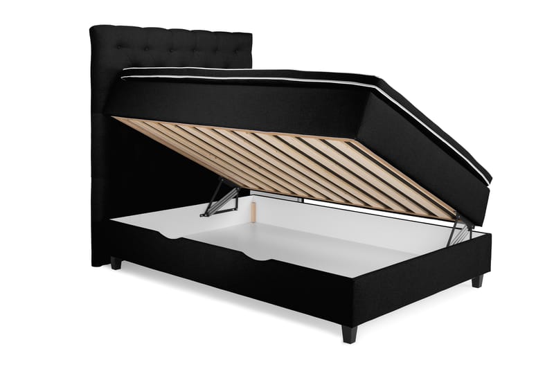 Royal Box Bed Komplet Sengepakke 140x200 - Sort - Komplet sengepakke - Kontinentalsenge